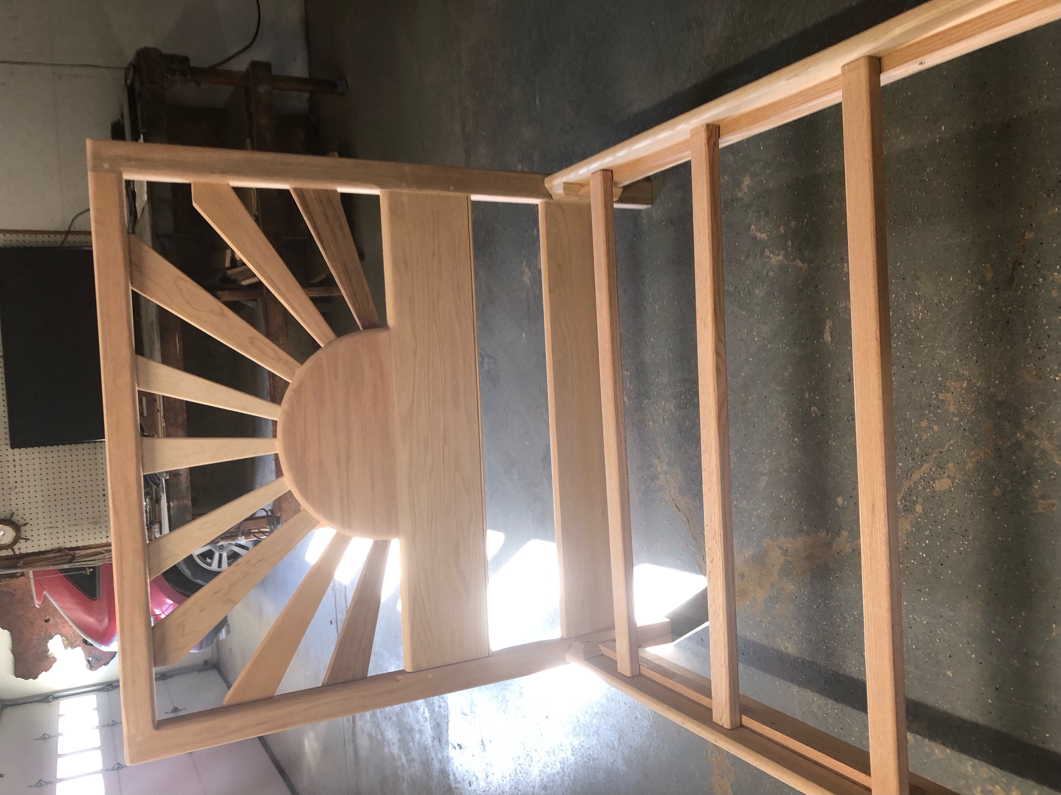 Sunburst headboard bed