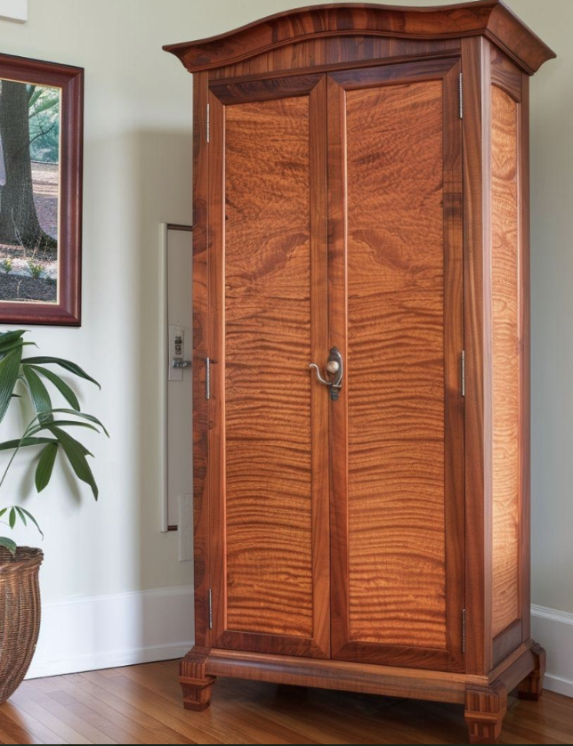 Tiger maple armoire