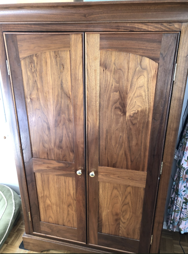 Walnut armoire door detail