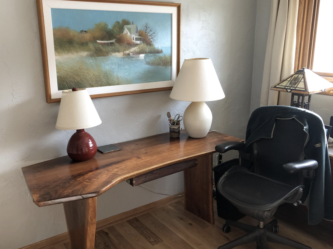 Live edge walnut desk
