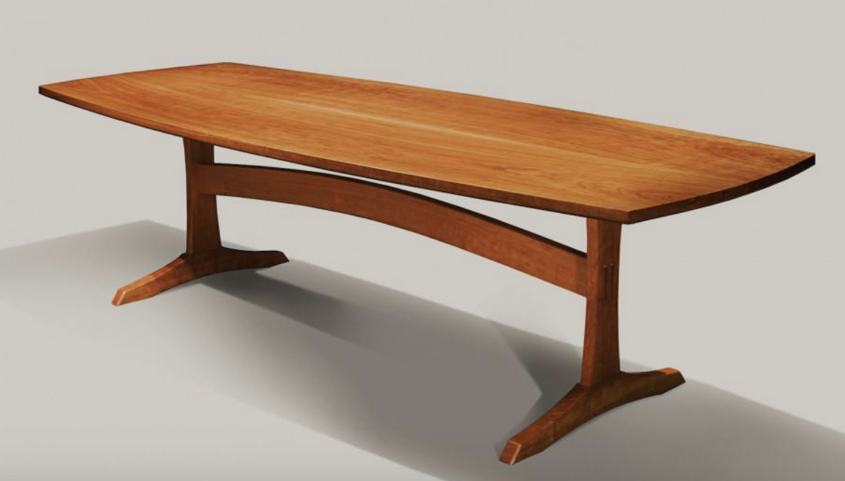 Cherry trestle dining table