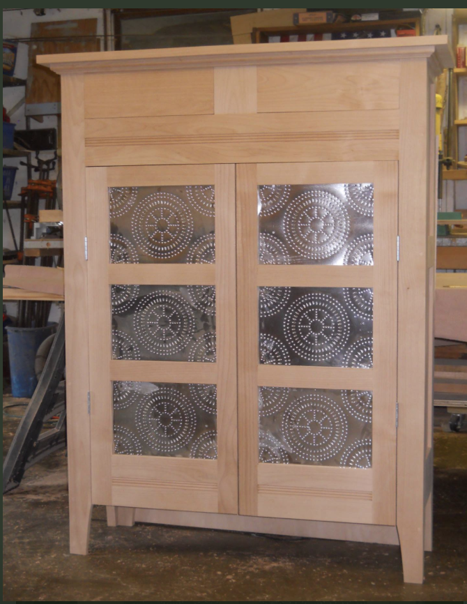 Maple pie safe with punched tin