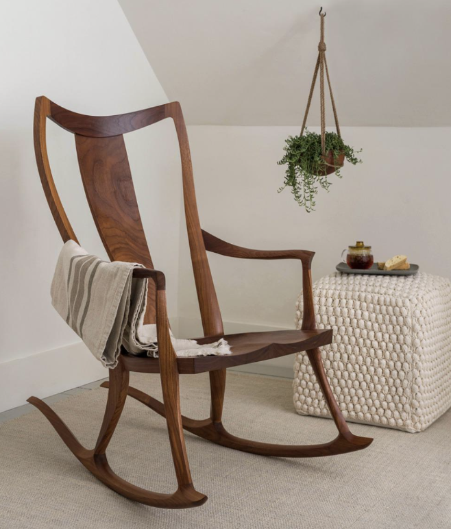 Walnut rocking chair