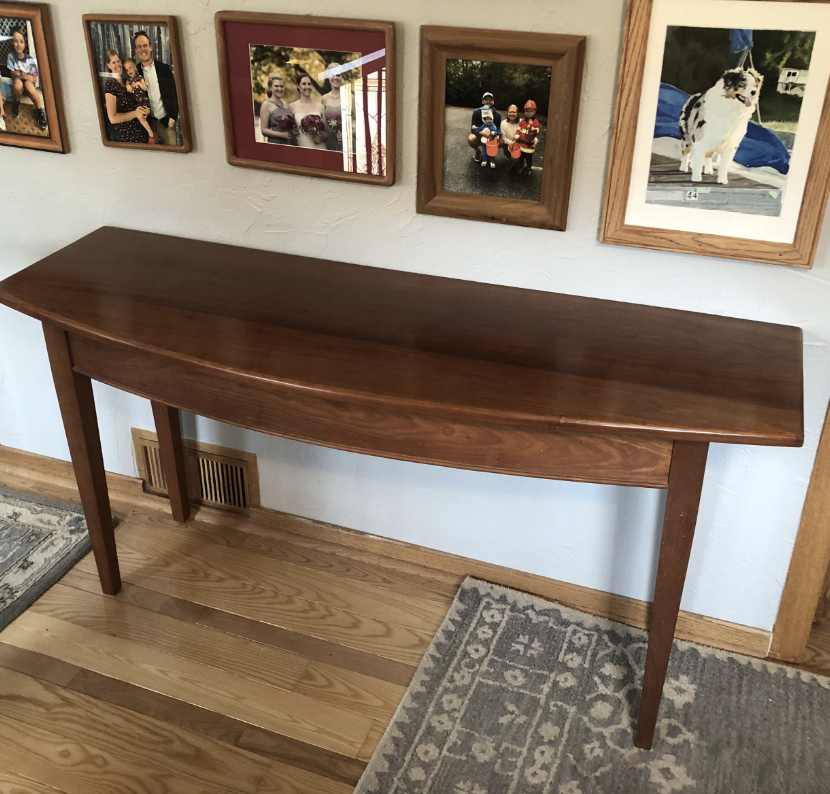 Cherry bowfront hall table